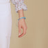 Aquamarin | Silber | Meerjungfrau Glaskiesel Makramee Armband